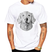 Men's Cartoon Dog Print Short Sleeve Round Neck Top