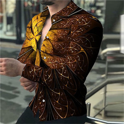 Men's Clothing Print Long Sleeve Men's Shirt