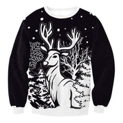 Men's Fashion Christmas Tree Striped Digital Printing Clothing Couple Sweater