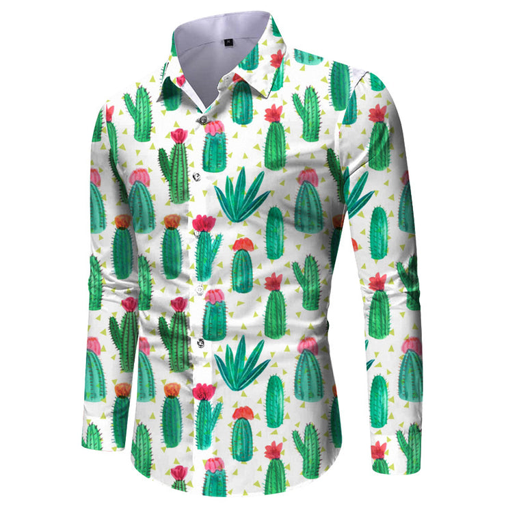 Men's Shirt Fashionable Printed Long Sleeve