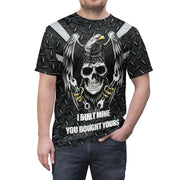 Men's Dark Short Sleeve Handle Tool Gear Digital Printed Round Neck T-shirt