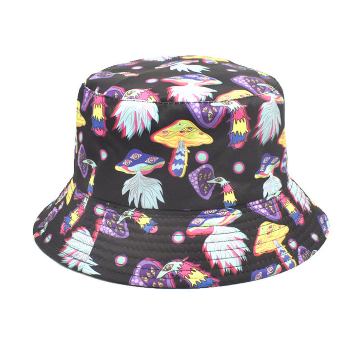 Men's And Women's Outdoor Casual Colorful Mushroom Pattern Fisherman Hat