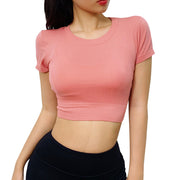 Yoga Clothes Short Sleeve Outdoor Navel Running Top Women