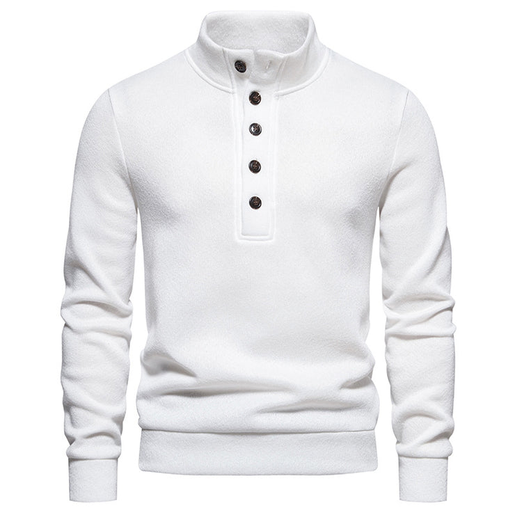 Men's Fashion Trendy Turtleneck Buttons Sweater