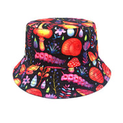 Men's And Women's Outdoor Casual Colorful Mushroom Pattern Fisherman Hat