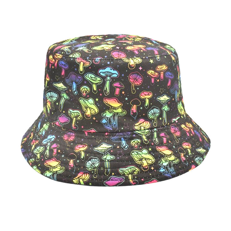 Men's And Women's Outdoor Casual Colorful Mushroom Pattern Fisherman Hat