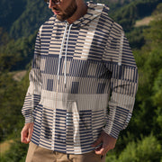 Hooded Sweater Men's Geometric Pattern Street Trend