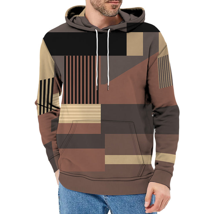 Hooded Sweater Men's Geometric Pattern Street Trend