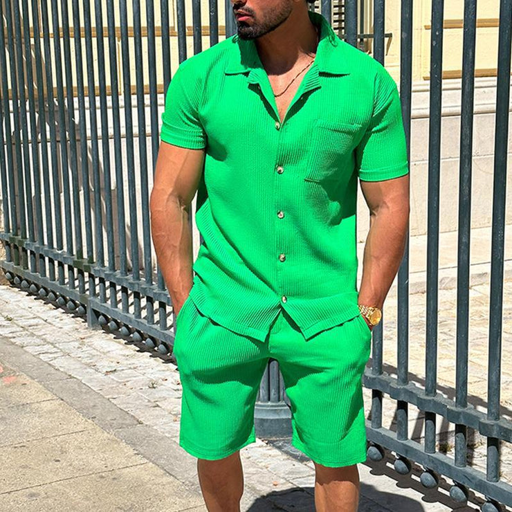 Men's Polo Short-sleeved Shorts Suit