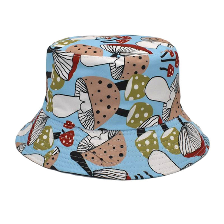 Men's And Women's Outdoor Casual Colorful Mushroom Pattern Fisherman Hat