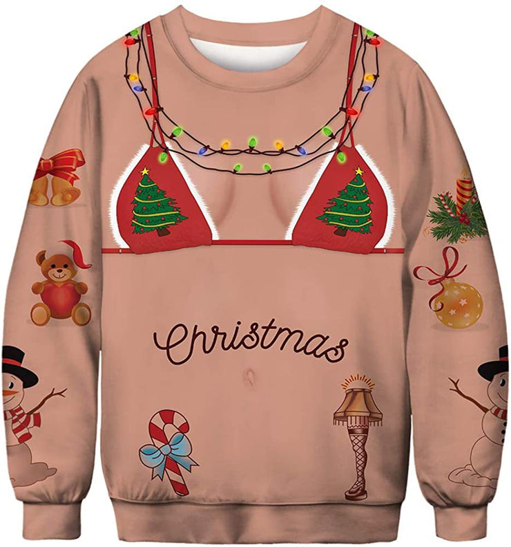 3D Printed Christmas Pattern Sweater