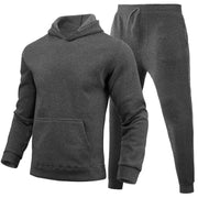 Slim Fit Solid Color Hoodie Suit Men's Clothing