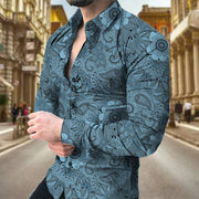 Fashion Vintage Printed Men's Shirt