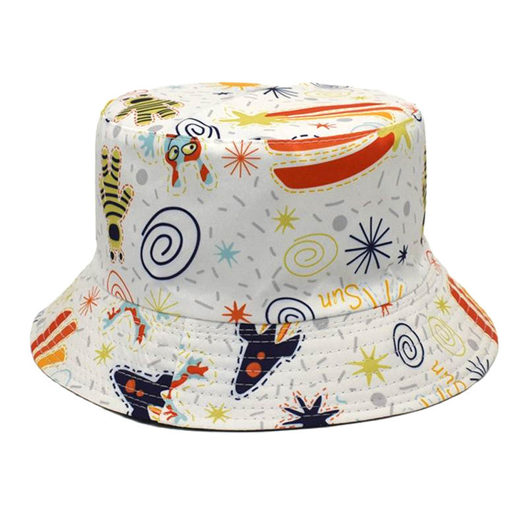 Men's And Women's Outdoor Double-sided Sunscreen Printed Fisherman Hat