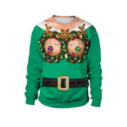 Christmas Digital Printing Round-neck Pullover