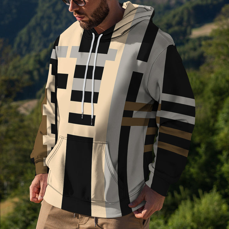 Hooded Sweater Men's Geometric Pattern Street Trend