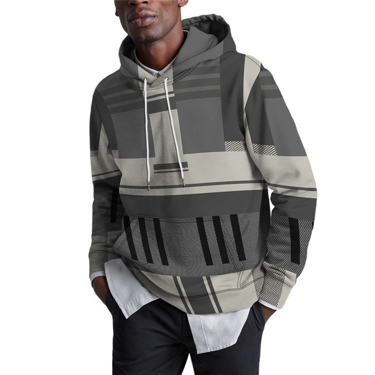 Hooded Sweater Men's Geometric Pattern Street Trend