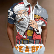 Christmas Series Lapel New Casual Short Sleeve