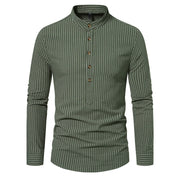 Men's Long-sleeved Striped Shirt Fashion Brand