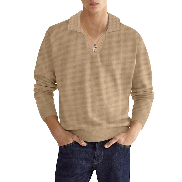 Men's Fashion Casual Solid Color Long Sleeve