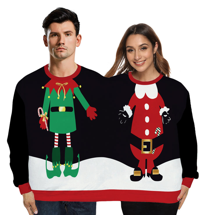 Christmas Holiday Creative Digital Printing Double One-piece Sweater