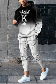 Men's Fashion Casual Hooded Sweater And Trousers Suit