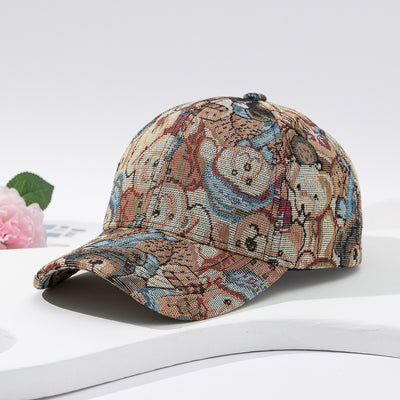 Retro And Fashion All-matching Outdoor Sunshade Cute Cartoon Puppy Bear Baseball Cap