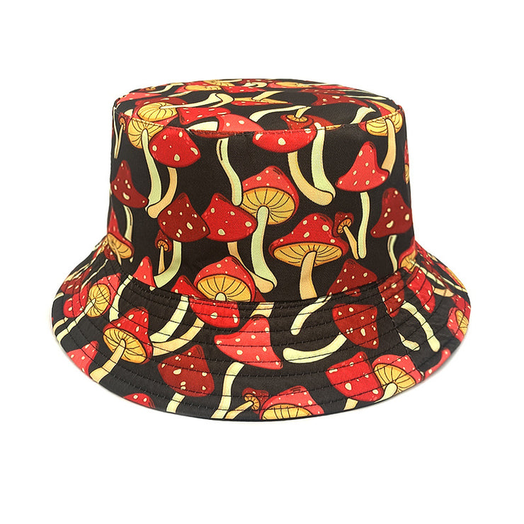 Men's And Women's Outdoor Casual Colorful Mushroom Pattern Fisherman Hat