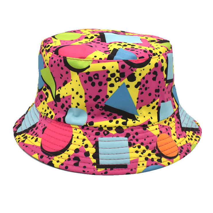 Men's And Women's Outdoor Double-sided Sunscreen Printed Fisherman Hat