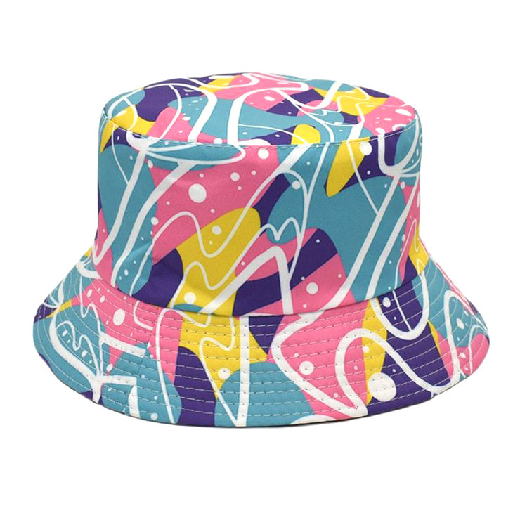 Men's And Women's Outdoor Double-sided Sunscreen Printed Fisherman Hat