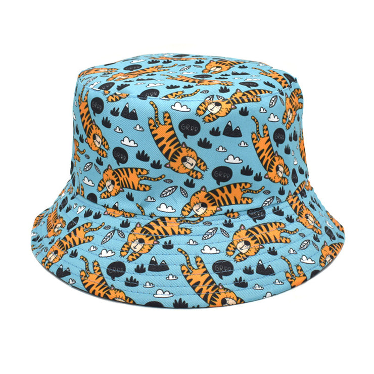 Men's And Women's Outdoor Double-sided Sunscreen Printed Fisherman Hat