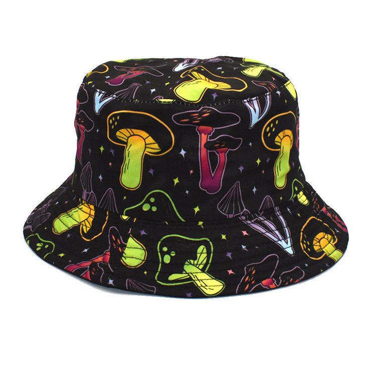 Men's And Women's Outdoor Casual Colorful Mushroom Pattern Fisherman Hat