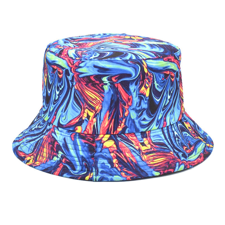 Men's And Women's Outdoor Double-sided Sunscreen Printed Fisherman Hat