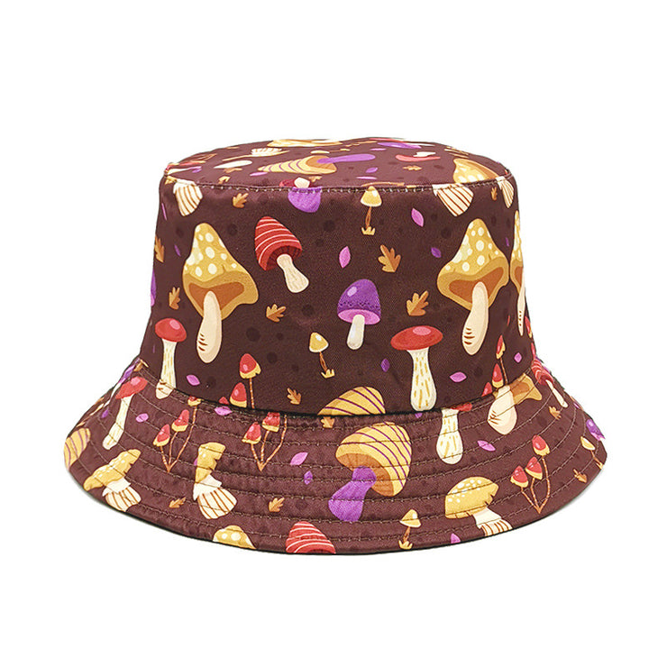 Men's And Women's Outdoor Casual Colorful Mushroom Pattern Fisherman Hat