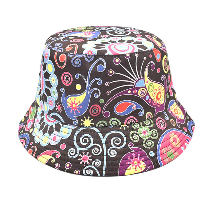 Men's And Women's Outdoor Double-sided Sunscreen Printed Fisherman Hat