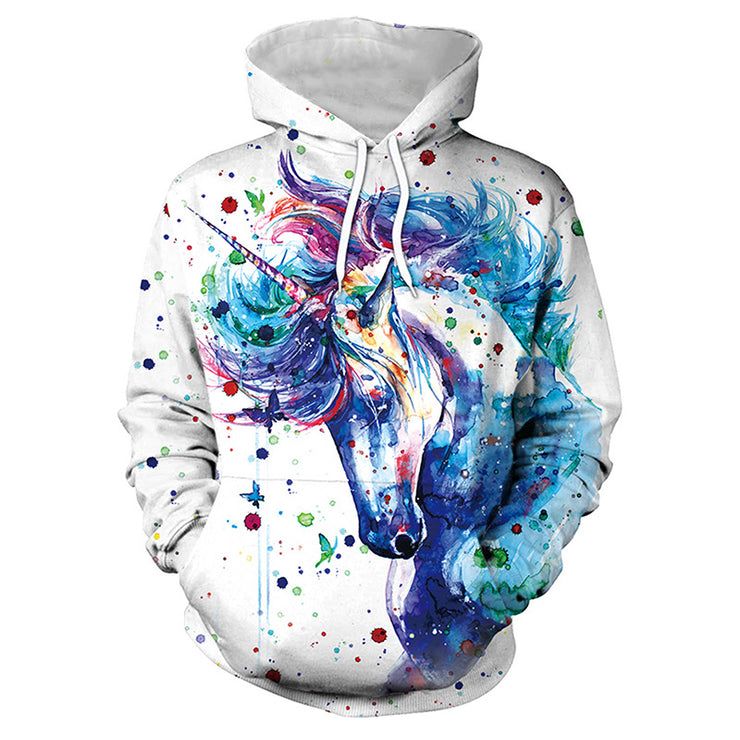 Lightning Cat White Horse 3D Printed Sweater For Men And Women