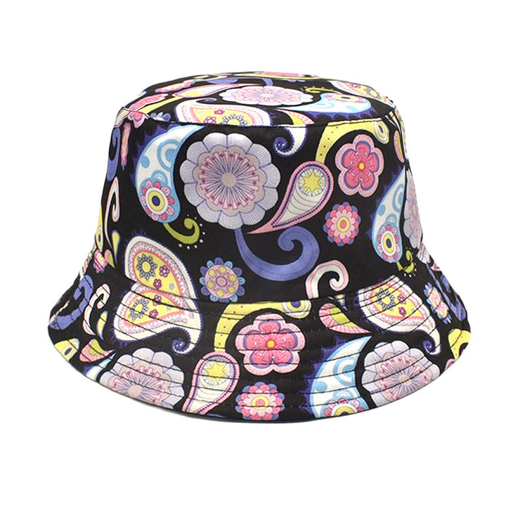 Men's And Women's Outdoor Double-sided Sunscreen Printed Fisherman Hat