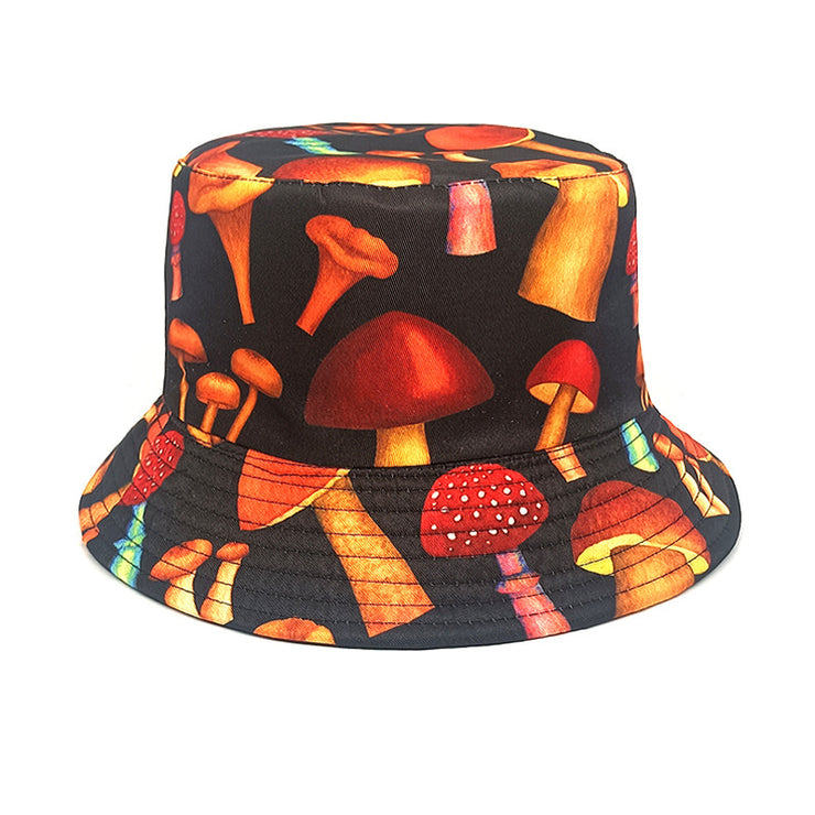 Men's And Women's Outdoor Casual Colorful Mushroom Pattern Fisherman Hat