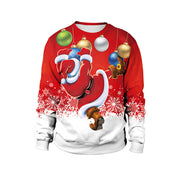 Christmas Digital Printing Pattern Round-neck Pullover