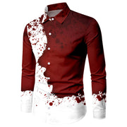 Men's Fashionable 3D Printed Long-sleeved Shirt