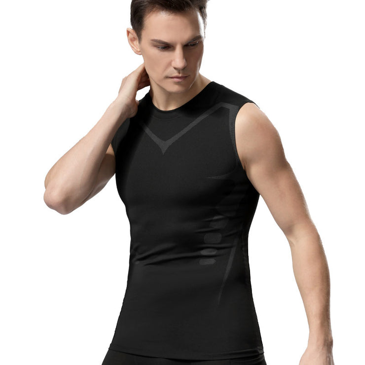 Men's Exercise Workout Quick-drying Breathable Slim Fit Tight Stretch Vest