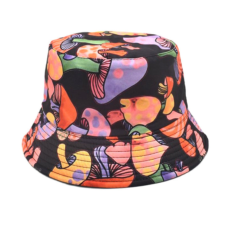 Men's And Women's Outdoor Casual Colorful Mushroom Pattern Fisherman Hat