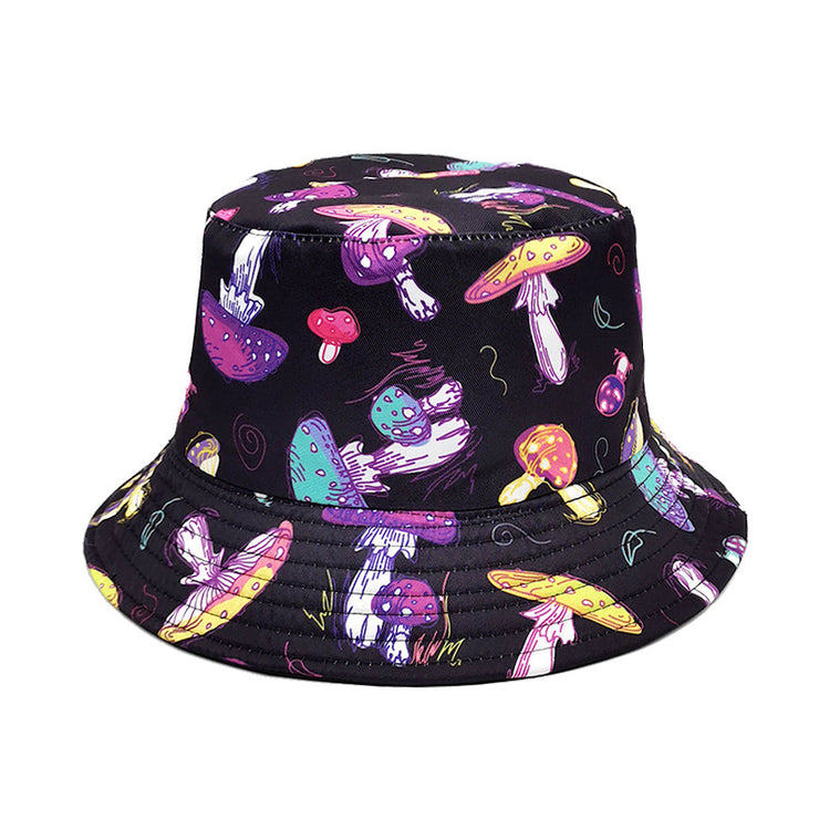 Men's And Women's Outdoor Casual Colorful Mushroom Pattern Fisherman Hat