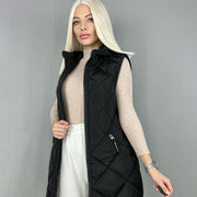 Rhombus Down Jacket Vest Mid-length