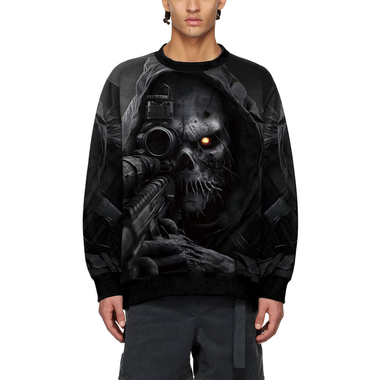 Men's Halloween Round Neck Skull Digital Printing Sweater