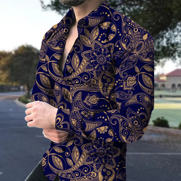 Fashion Vintage Printed Men's Shirt