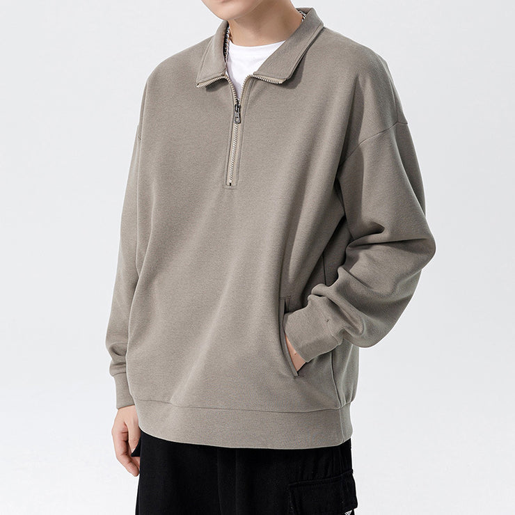 Men's Loose High Collar Men's Cotton Sweater