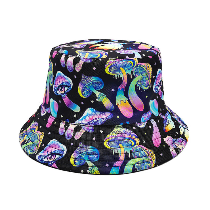 Men's And Women's Outdoor Casual Colorful Mushroom Pattern Fisherman Hat