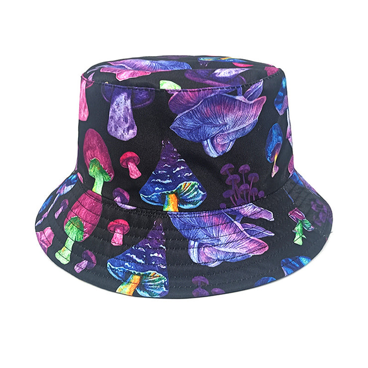 Men's And Women's Outdoor Casual Colorful Mushroom Pattern Fisherman Hat