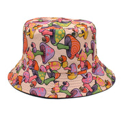 Men's And Women's Outdoor Double-sided Sunscreen Printed Fisherman Hat